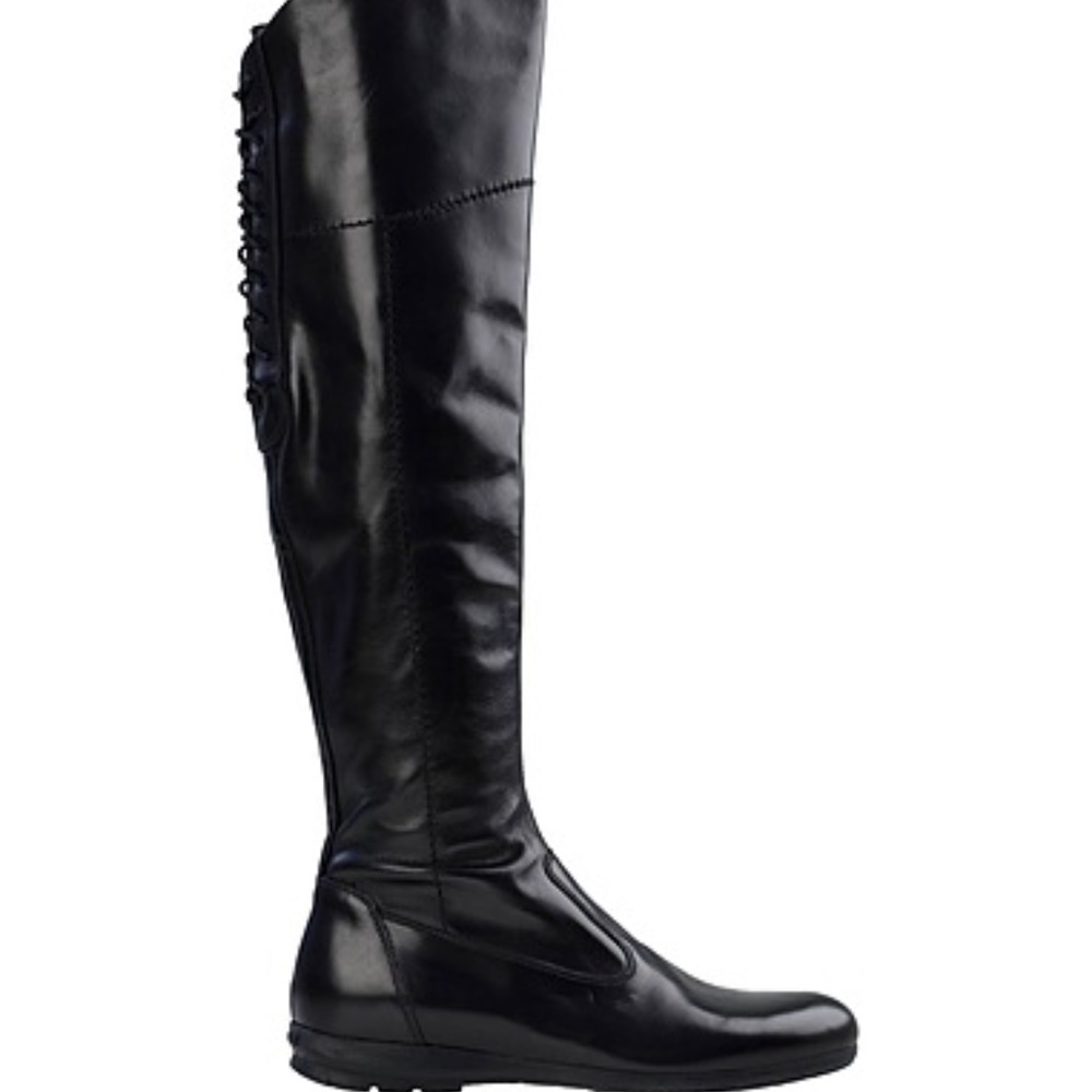 NEW Nero Giardini black leather Italian boots 37